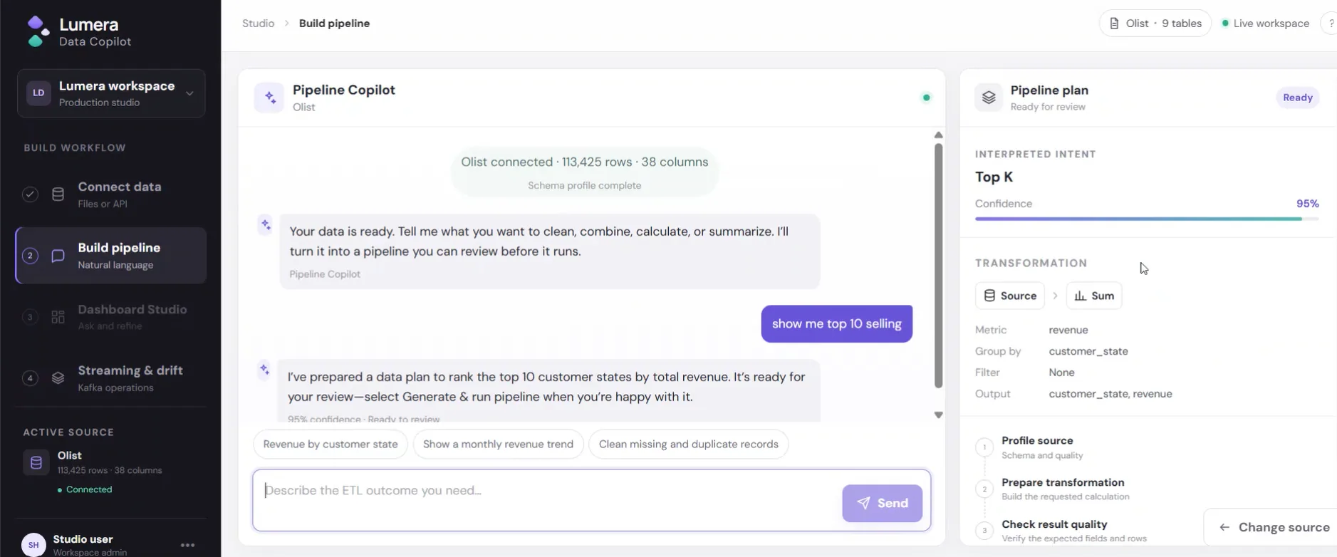 Lumera Data Copilot — view 3