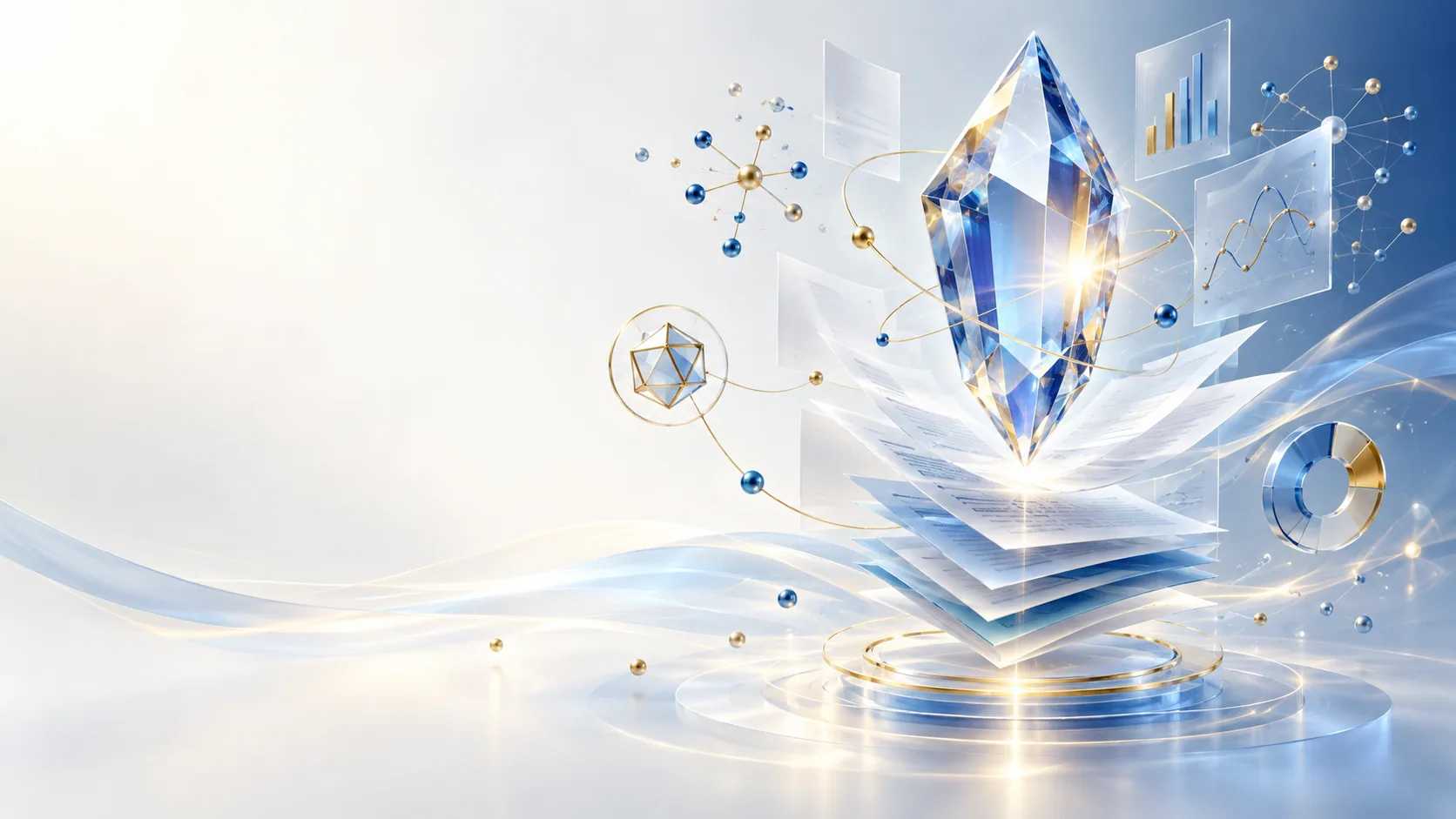 Composition éditoriale abstraite autour d'une publication scientifique
